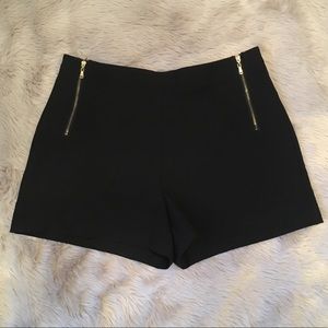 Forever 21 Black Dual Zipper Shorts